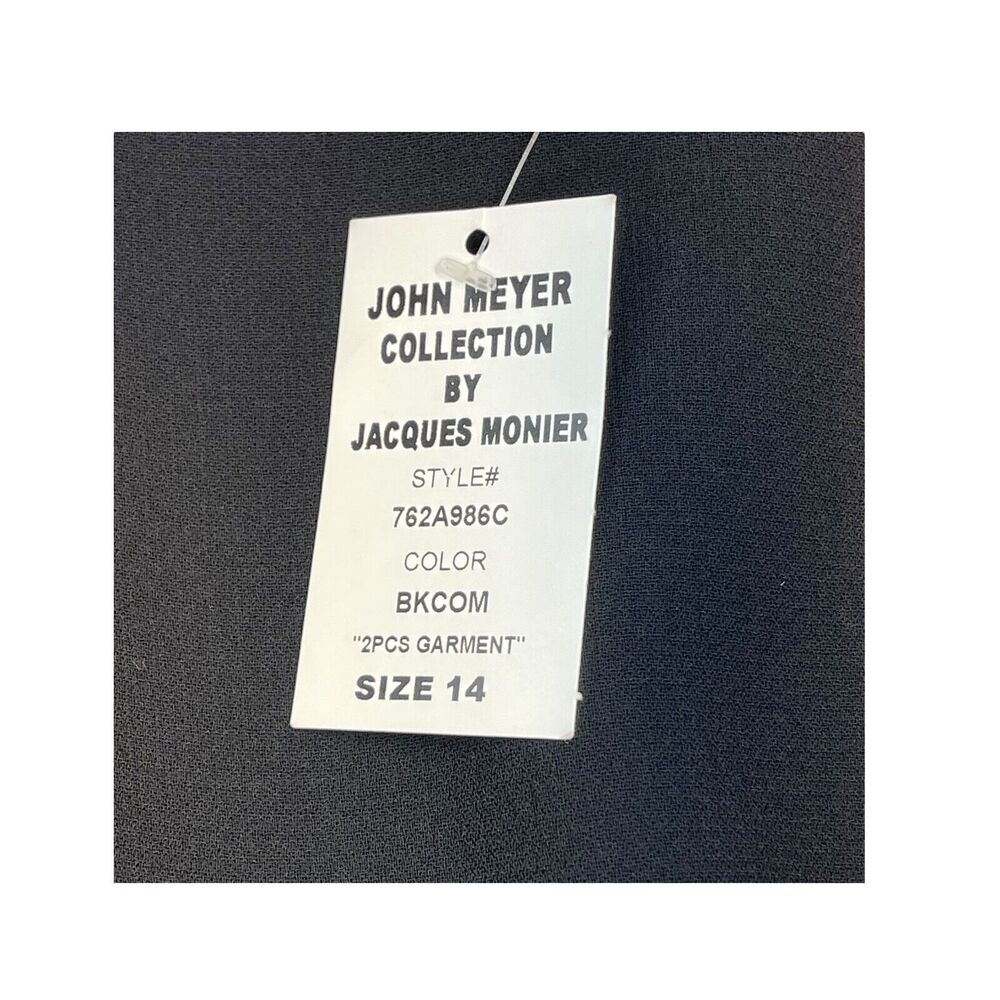John Meyer A-Line Skirt Women's 14 Black 100% Polyester Lined Back Zip Classic - Picture 2 of 7